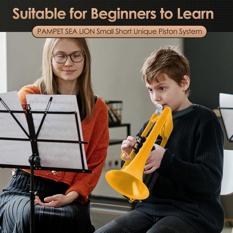 PAMPET SEA LION Professional Plastic Bb Trumpet Set for Student Beginner (Yellow) - Image 3